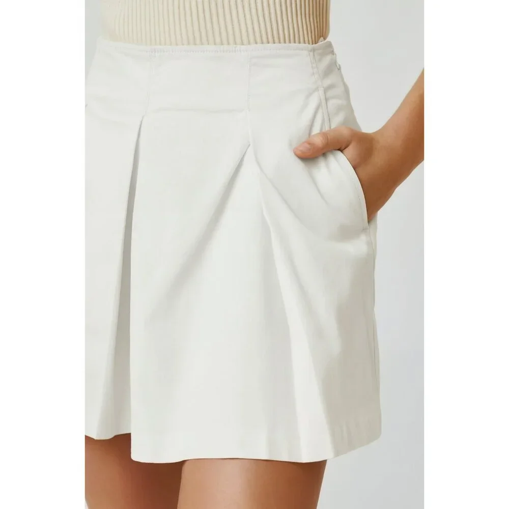 Maeve by Anthropologie Pleated White Skort NWT Women’s‎ 6 Tennis/Golf